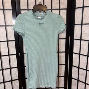 SHEIN Green Fitted Ribbed Casual Dress